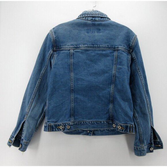 VINTAGE Eddie Bauer Jacket Small Trucker Motorcycle Denim Button Up - Picture 7 of 10